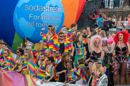 Love Is Love By Sodastream Boat At The Gay Pride At Amsterdam The Netherlands 2019のeditorial素材