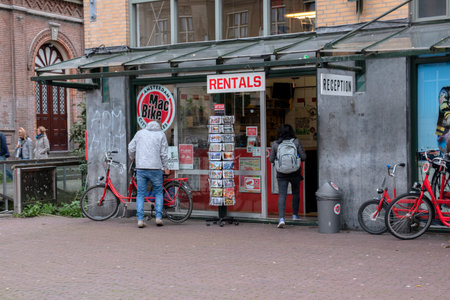 Mac Bike Rental Shop At The Weteringschans 2 Street Amsterdam The Netherlands 2019のeditorial素材
