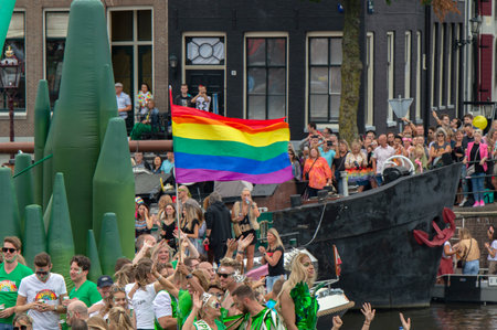 KPN Pride Boat At The Gay Pride Amsterdam The Netherlands 2019のeditorial素材