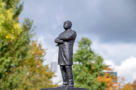 Martin Luther King Statue At The Martin Luther King Park At Amsterdam The Netherlands 2018のeditorial素材