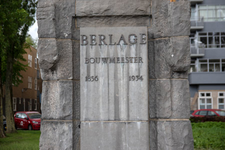 Statue Of The Dutch Architect Berlage In Amsterdam The Netherlands 14 May 2020のeditorial素材