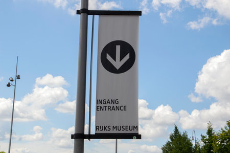 Direction Billboard Entrance Rijksmuseum Museum At Amsterdam The Netherlands 20-6-2020のeditorial素材