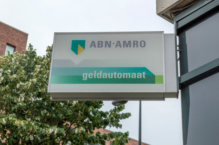 Billboard ATM ABN AMRO Bank At IJburg Amsterdam The Netherlands 2019のeditorial素材