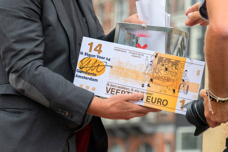 Advertsing Van At The Demonstration For A 14 Euro Wages At Amsterdam The Netherlands 1-7-2020 (
