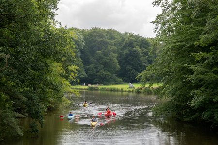 Canoe At The Amsterdamse Bos At Amstelveen The Netherlands 19-7-2020のeditorial素材