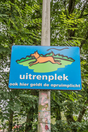 Billboard Dogs Are Allowed To Walk Free. But Clean Up The Poop At Amsterdam The Netherlands 2018のeditorial素材