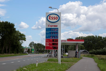 Billboard Esso At Weesp The Netherlands 20-7-2020のeditorial素材