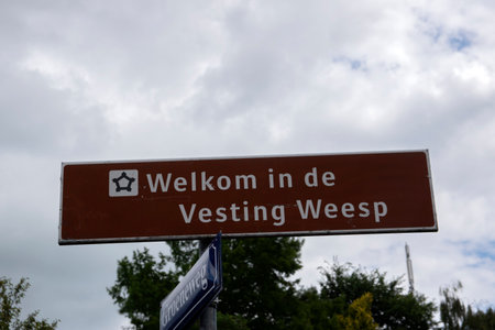 Billboard Welcome In The Vesting Weesp The Netherlands 20-7-2020のeditorial素材