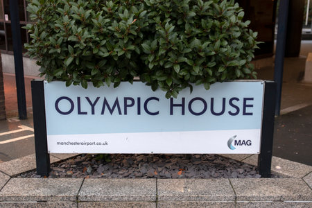 Billboard Olympic House At At Manchester Airport United Kingdom 12/7/2019のeditorial素材