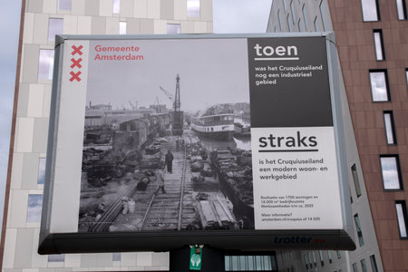 Historical Billboard Cruquiuseiland At Amsterdam The Netherlands 3-4-2020のeditorial素材