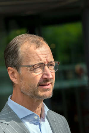 Close Up Of Eric Wiebes At A Public Appearance At Amsterdam The Netherlands 7-9-2020のeditorial素材