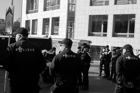 Police Blockade At The Stopera Building During The Extinction Rebellion Group At The Stopera Square...