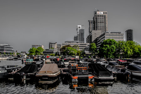 Harbor At The Somerlust Park At Amsterdam The Netherlands 5/25/2020のeditorial素材