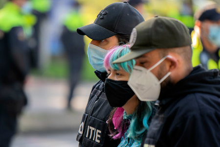 Rebellion Extinction Demonstrator Arrested On The Streets At Amsterdam The Netherlands 9/25/2020