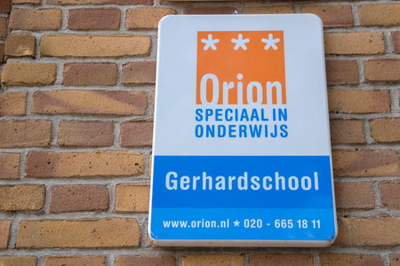 Billboard Orion Special Education Gerhardschool At Amsterdam The Netherlands 2-6-2020のeditorial素材