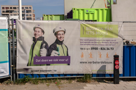 Billboard Improve The Safety For Construction Sites At Amsterdam The Netherlands 18-4-2019