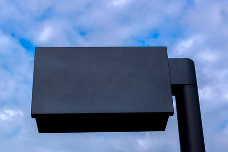 Close Up A Empty Metal Billboard To Put Your Own Textの写真素材