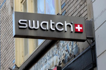 Billboard Swatch Shop At Utrecht The Netherlands 27-12-2019のeditorial素材