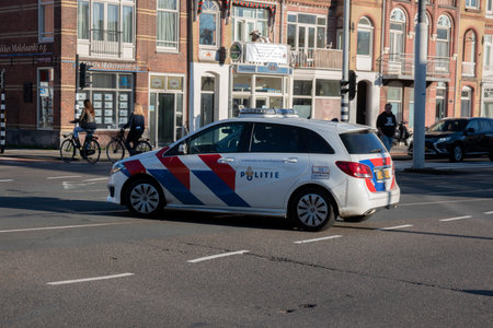 Police Car At Amsterdam The Netherlands 18-11-2020のeditorial素材