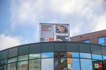 Billboard MBO College Westpoort ROC At Amsterdam The Netherlands 2018のeditorial素材