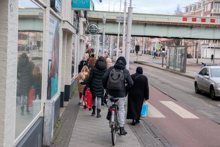 Cycling On The Pavement At Amsterdam The Netherlands 18-1-2021のeditorial素材