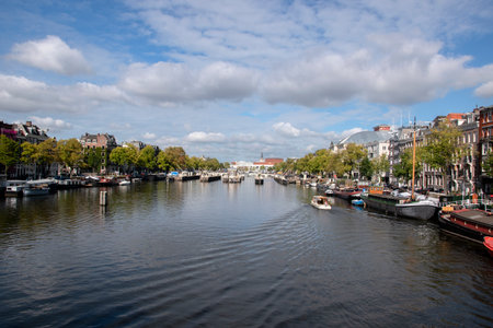 Magerebrug Bridge And Amstelsluizen Sluices At The Amstel River Amsterdam The Netherlands 29-9-2020のeditorial素材