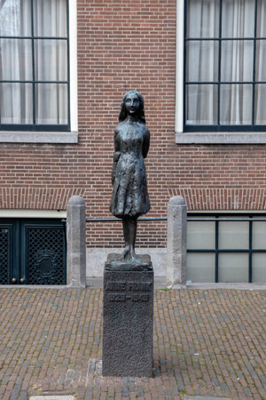 Statue Anne Frank At Amsterdam The Netherlands 3/6/2021のeditorial素材