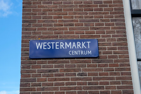 Street Sign Westermarkt At Amsterdam The Netherlands 3/5/2021のeditorial素材