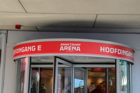 Billboard Main Entrance Johan Cruijff Arena At Amsterdam The Netherlands 19-1-2020のeditorial素材