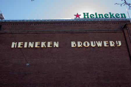 Billboard Heineken Brewery At Amsterdam The Netherlands 3/22/2020のeditorial素材