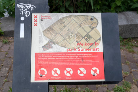 Billboard Welcome At Park Somerlust At Amsterdam The Netherlands 25-5-2020のeditorial素材