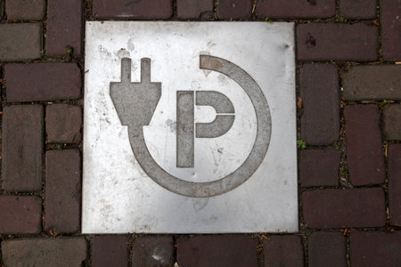 Electrical Parking Logo At Amsterdam The Netherlands 2-10-2020のeditorial素材