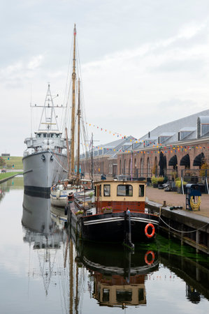 Two Ships At The Willemsoord Complex At Den Helder The Netherlands 9/23/2019のeditorial素材