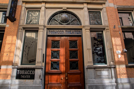 Billboard Bier Fabriek Building At Amsterdam TheN Netherlands 25-3-2020のeditorial素材