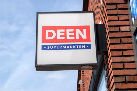 Billboard Deen Supermarket At Weesp The Netherlands 28-4-2021のeditorial素材