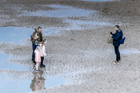 Taking Photos On The Beach Of Scheveningen The Netherlands 28-12-2019