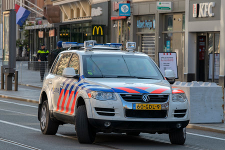 Police Car At Amsterdam The Netherlands 4-5-2020のeditorial素材