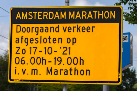 Billboard Amsterdam Marathon At Amsterdam The Netherlands 11-10-2021のeditorial素材