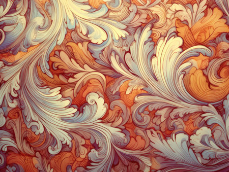 abstract colorful waves and curls pattern wavy backgroundの素材