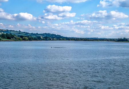 Blagdon Lake in Somerset in South West Englandの写真素材