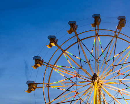 Ferris wheel at nightの写真素材