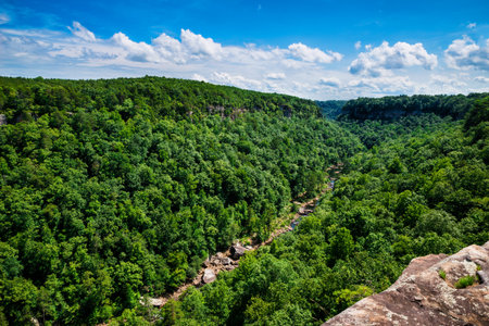 High view of Little River Canyon Federal Reserve in northern Alabamaの写真素材