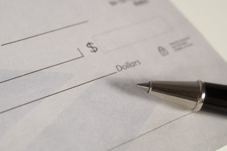 Image showing a check book and penの写真素材