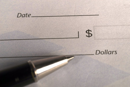 Image showing a check book and penの写真素材