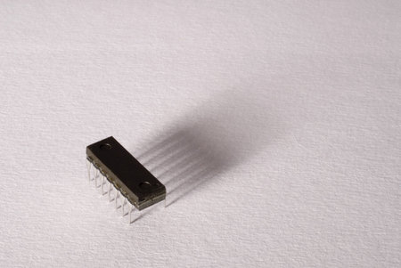 Isolated integrated circuit on a white backgroundの写真素材