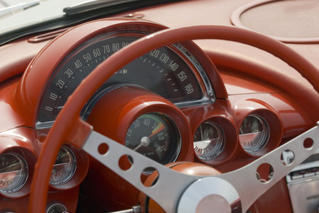 Close up detail of a classic car