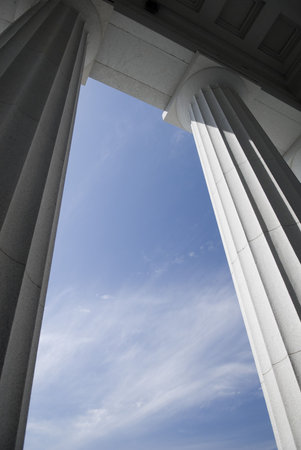 Column at the state capitol building in Montpelier, Vermontの写真素材