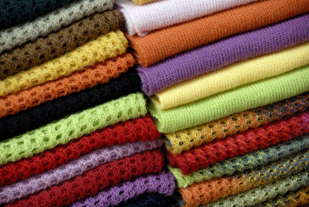 A Close Up Abstract Shot of Folded Woollens