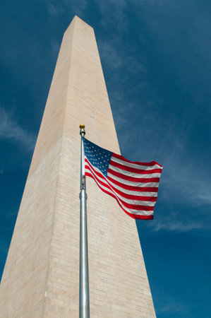 The Washington Monument in Washington DC USAの写真素材