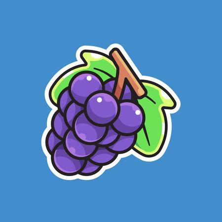 Grapes icon. Vector illustration of a bunch of grapes.のイラスト素材